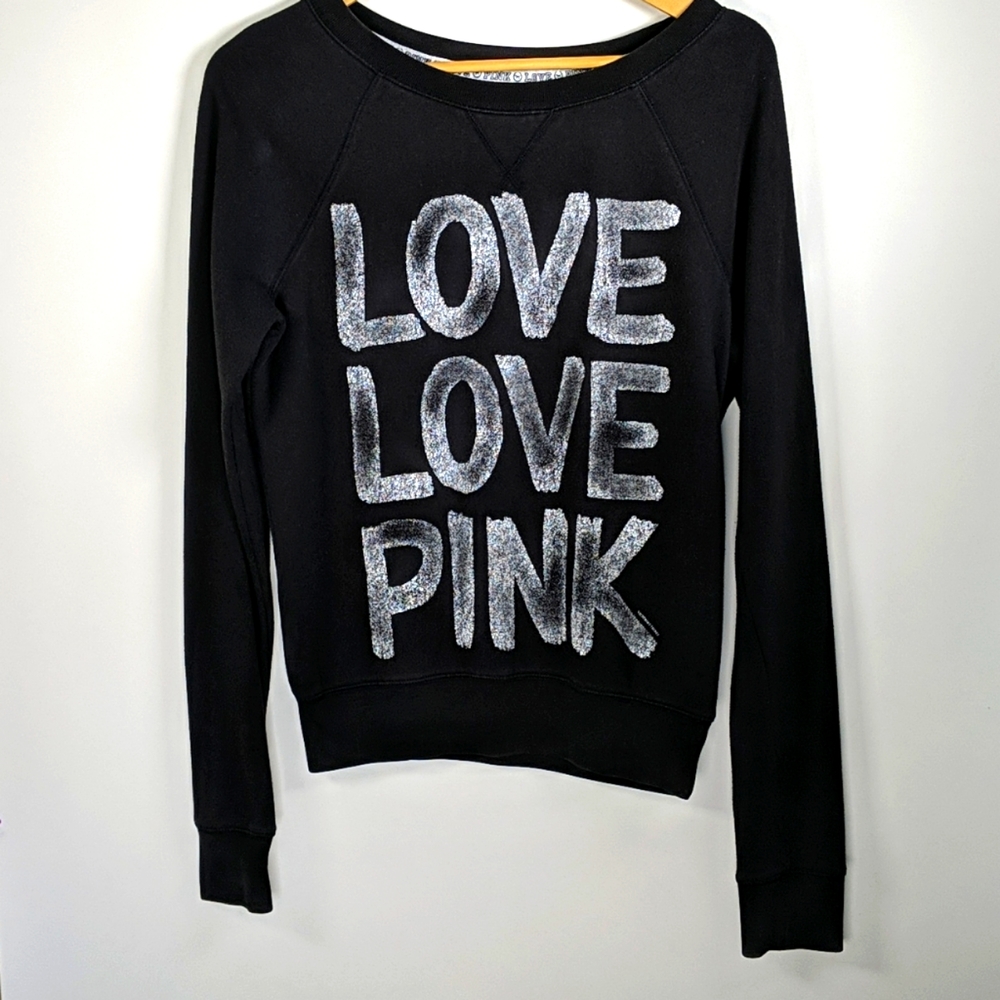 PINK Victoria’s Secret cheetah heart crewneck